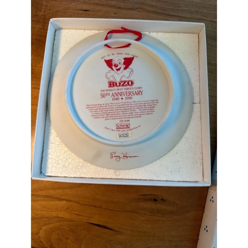 Vintage Schmid Bozo the Clown 50th Anniversary Limited Edition Collector Plate 1